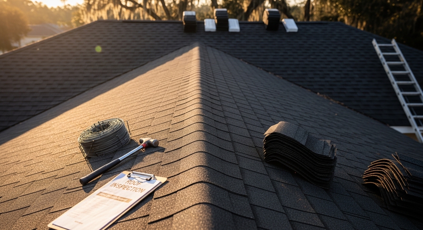 Roof inspection and assessment work on residential property in panhandle region